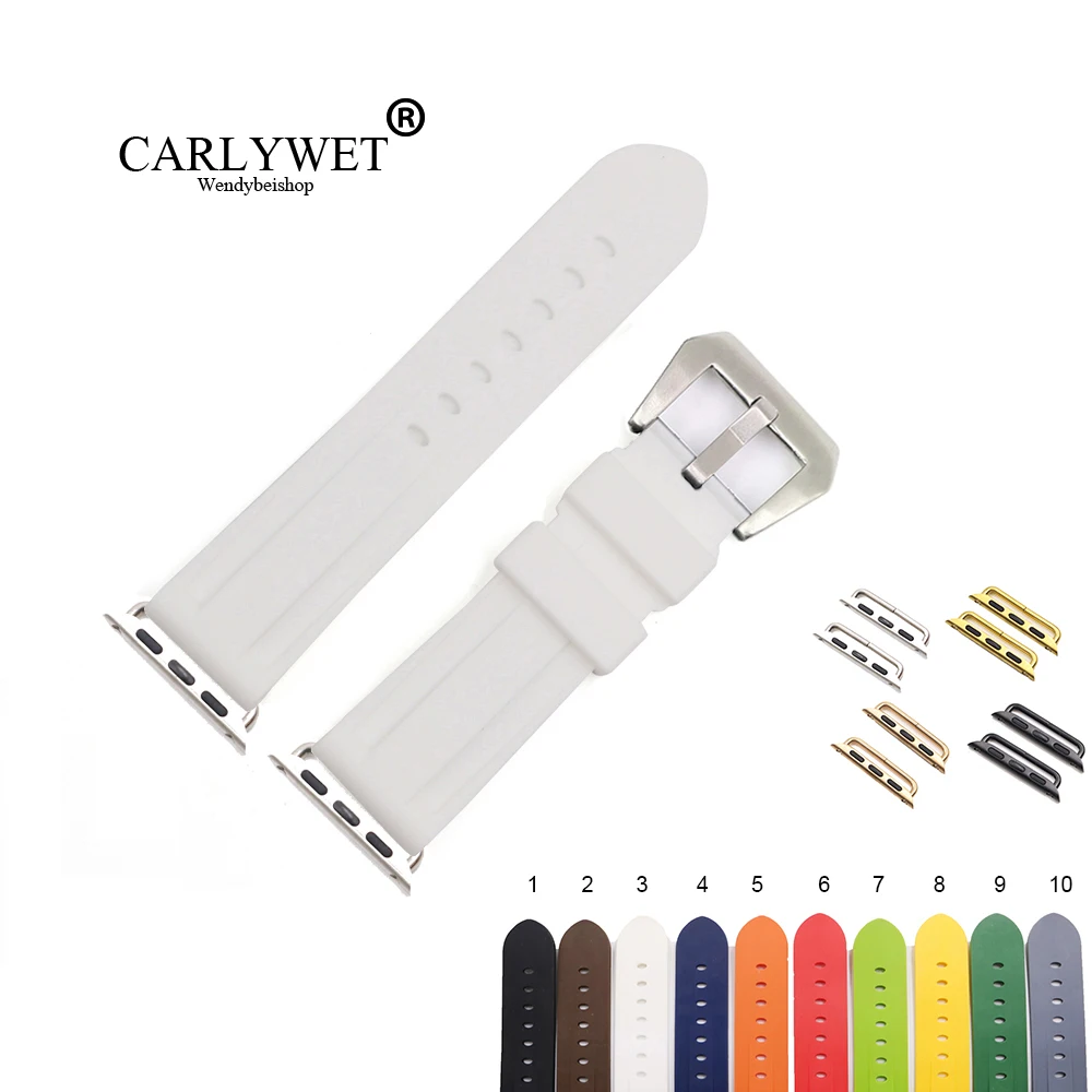 CARLYWET Fashion 38 40 42 44mm Pure White Red Silicone Rubber Replacement Wrist Watchband Strap Loops For Iwatch Series 4/3/2/1
CARLYWET Fashion 38 40 42 44mm Pure White Red Silicone Rubber Replacement Wrist Watchband Strap Loops For Iwatch Series 4/3/2/1