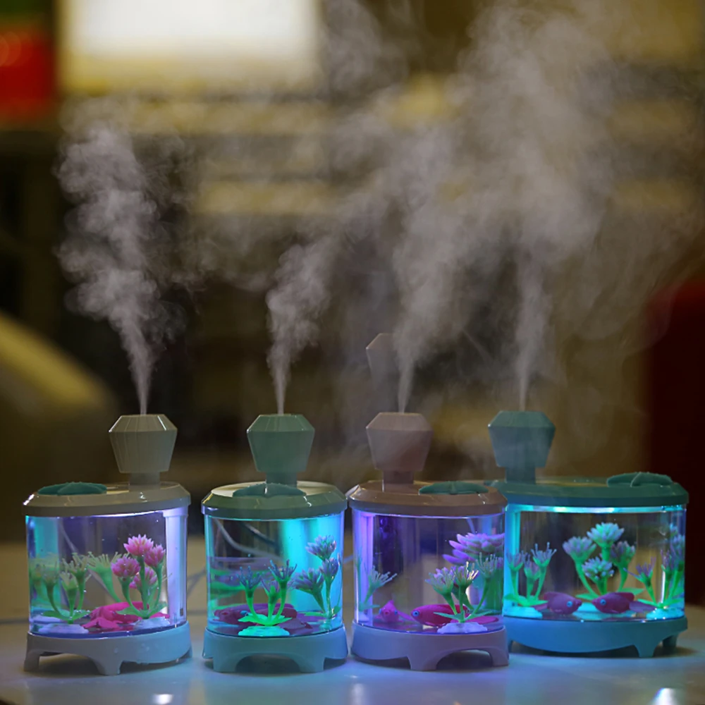 460ML Fish Tank Mini USB Humidifier Air Ultrasonic Diffuser Atomizer Home Office Desktop LED Night Light Mist Maker Purifier
460ML Fish Tank Mini USB Humidifier Air Ultrasonic Diffuser Atomizer Home Office Desktop LED Night Light Mist Maker Purifier