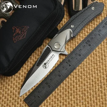 VENOM ATTACKER KEVIN JOHN Folding Ball bearing Flipper Knife M390 Titanium carbon fiber camping outdoor survival knives EDC tool
VENOM ATTACKER KEVIN JOHN Folding Ball bearing Flipper Knife M390 Titanium carbon fiber camping outdoor survival knives EDC tool