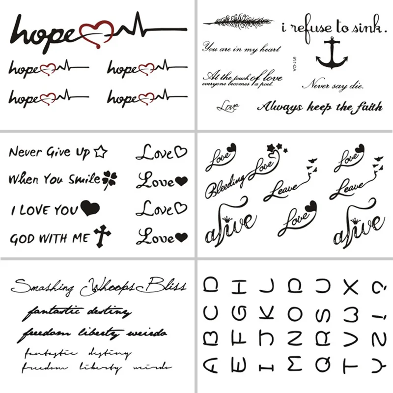 New Hot Waterproof Temporary Tattoo Stickers for Adults Kids Body Art Words Letters Anchor L-032 Fake Tatoo for Man Woman
New Hot Waterproof Temporary Tattoo Stickers for Adults Kids Body Art Words Letters Anchor L-032 Fake Tatoo for Man Woman