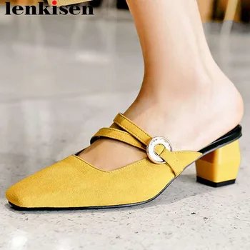 Lenkisen kid suede thick high heels classic square toe slip on mules big size women pumps handmade high fashion women pumps L12
Lenkisen kid suede thick high heels classic square toe slip on mules big size women pumps handmade high fashion women pumps L12