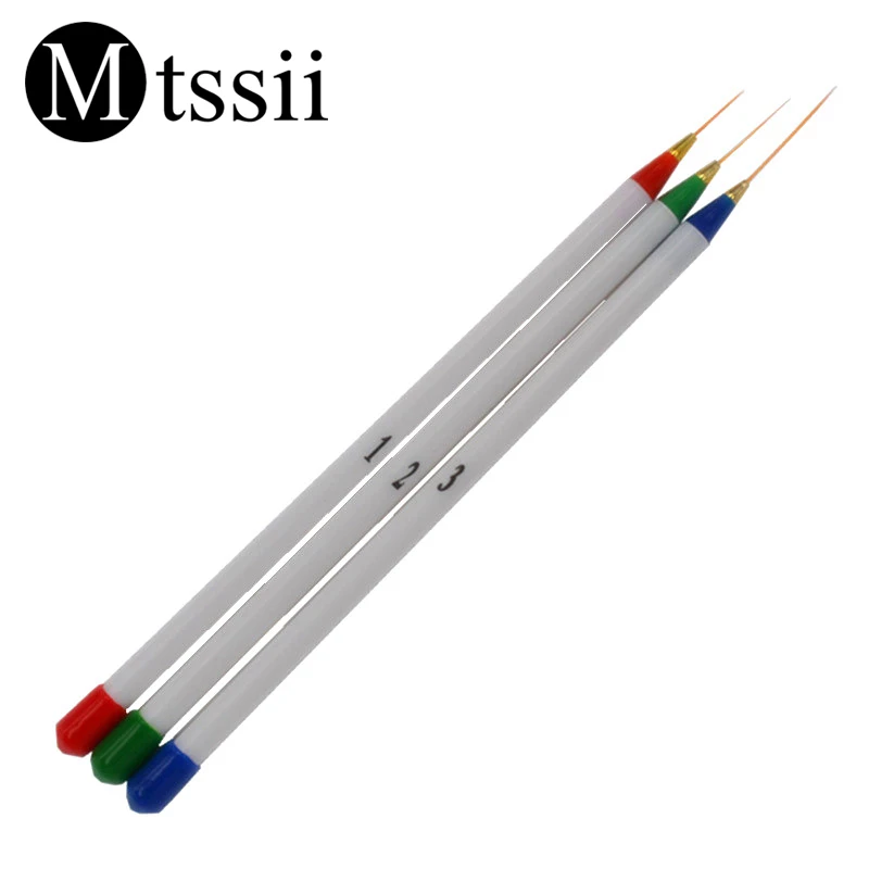 

Mtssii Brush for Nails 2018 Ultra Thin Nail Art Brush White Nail Art Line Drawing Pen Manicure Nail Art Tool 3 Different pcs/set