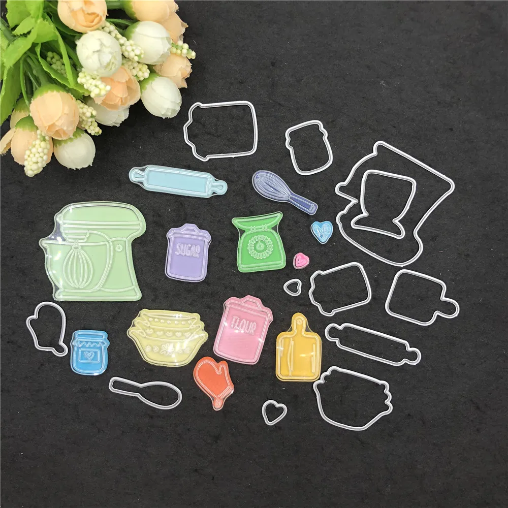 Kitchenware Clear Stamps Cutting Dies Set for DIY Scrapbooking/photo Album Decorative Craft Embossing Paper Card Decor
Kitchenware Clear Stamps Cutting Dies Set for DIY Scrapbooking/photo Album Decorative Craft Embossing Paper Card Decor