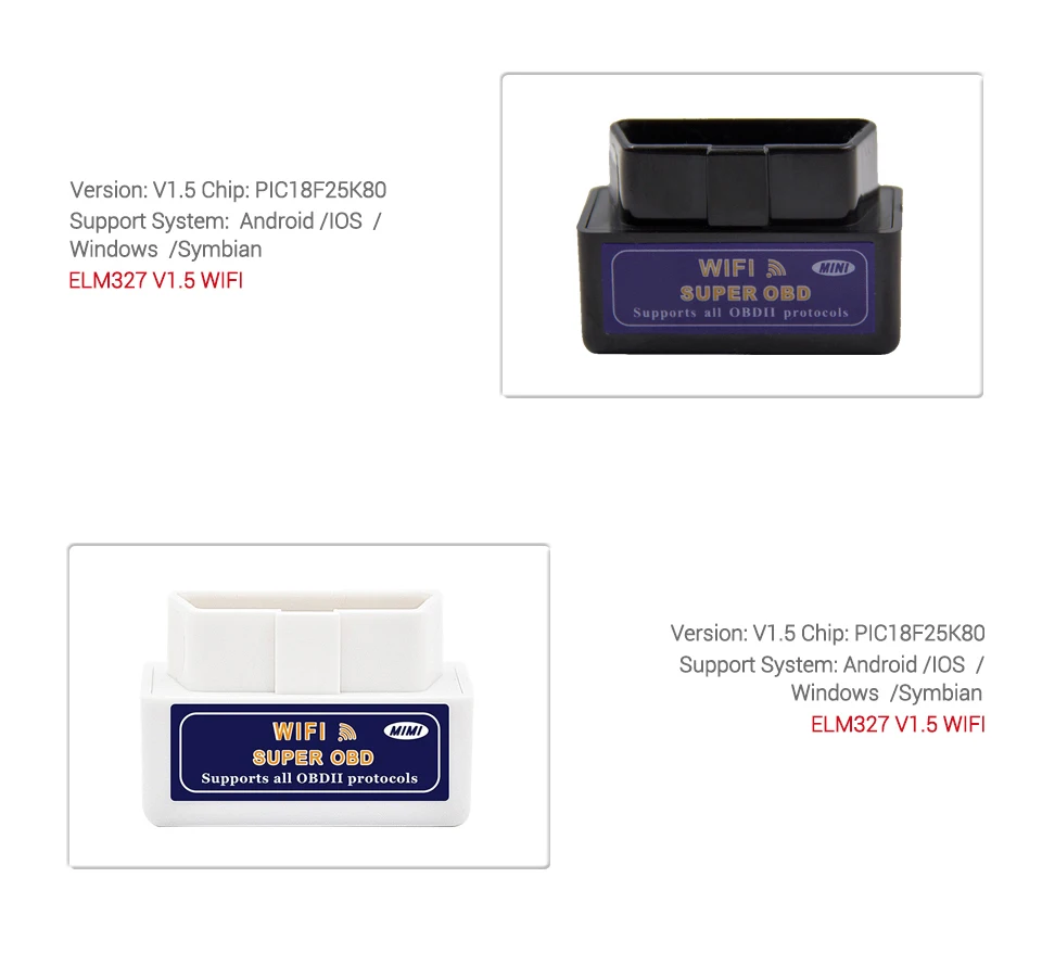 pic18f25k80 ELM327 V1.5 Wifi Bluetooth OBD2 OBDII Diagnostic Tool as Easydiag Scanner Car Fault Auto Code Reader for IOS Android pic18f25k80 ELM327 V1.5 Wifi Bluetooth OBD2 OBDII Diagnostic Tool as Easydiag Scanner Car Fault Auto Code Reader for IOS Android