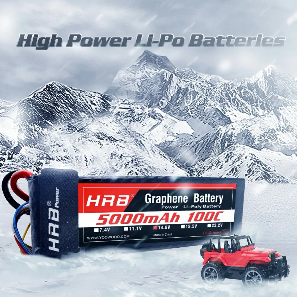 HRB Graphene Battery 4S 14.8V 5000mAh 60C XT60 T Plug Connectors RC Lipo Battery For Traxxas Drone Airplane Car Boat+1-8S tester
HRB Graphene Battery 4S 14.8V 5000mAh 60C XT60 T Plug Connectors RC Lipo Battery For Traxxas Drone Airplane Car Boat+1-8S tester