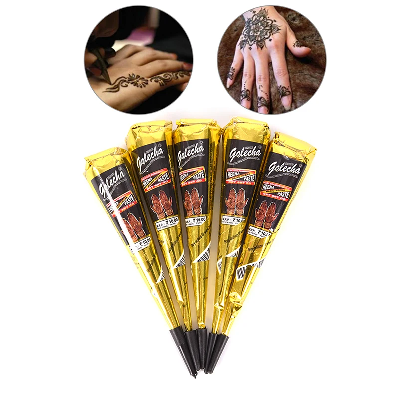5pcs Beauty Women Finger Body Cream Paint 25g Black Color Indian Henna Paste Cone Temporary Drawing
5pcs Beauty Women Finger Body Cream Paint 25g Black Color Indian Henna Paste Cone Temporary Drawing