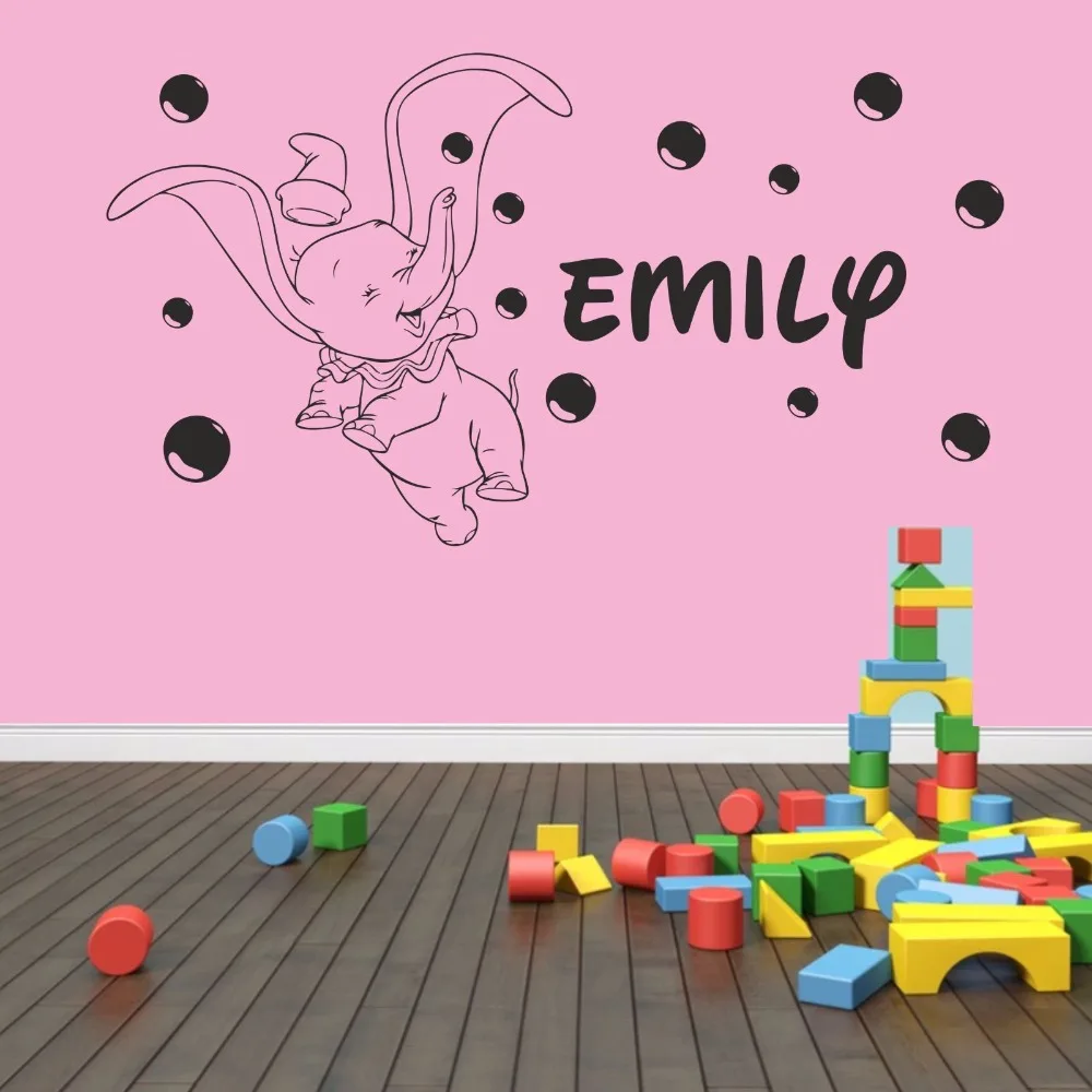 Custom-made Personalized Dumbo Elephant With Bubbles Wall Art Sticker Kids Boys&Girls Nursery Bedroom Vinyl Decor Decoration
Custom-made Personalized Dumbo Elephant With Bubbles Wall Art Sticker Kids Boys&Girls Nursery Bedroom Vinyl Decor Decoration