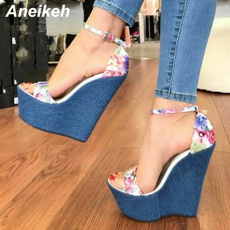 Aneikeh 2019 Gladiator Canvas Blue Leisure High Heels Sandals Shoes Woman Wedges Sandals Platform Buckle Lady Shoes Daily 41 42
Aneikeh 2019 Gladiator Canvas Blue Leisure High Heels Sandals Shoes Woman Wedges Sandals Platform Buckle Lady Shoes Daily 41 42