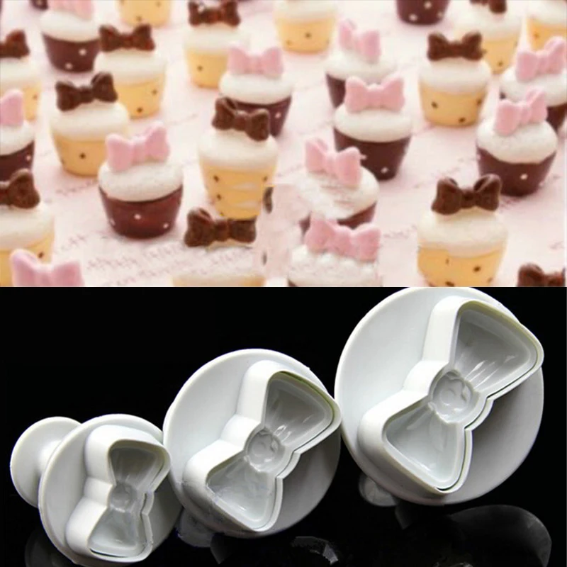 3PCS/set Bowtie Fondant Plunger Bakeware Bake Mold Cake Icing Decorating Sugar Paste Cake tools
3PCS/set Bowtie Fondant Plunger Bakeware Bake Mold Cake Icing Decorating Sugar Paste Cake tools