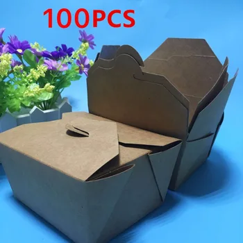 

100pcs Economy type brown paper meal box food packaging box western food sushi cake takeout box cake box parcel post.