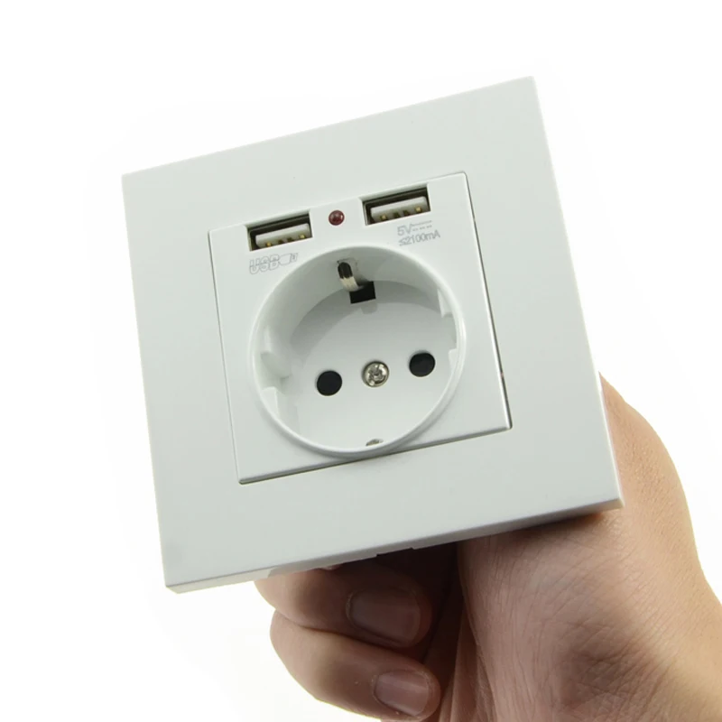 Mobu Wall Socket Power 16A EU Standard White PC Plastic Outlet With 2A Dual USB Charger Port for Mobile Phone
Mobu Wall Socket Power 16A EU Standard White PC Plastic Outlet With 2A Dual USB Charger Port for Mobile Phone
