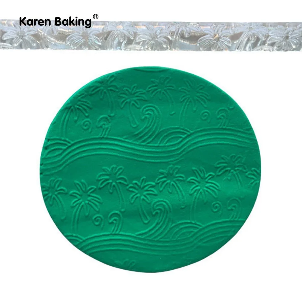 Coconut Tree And Wave Pattern Imprint Embossing Plastic Rolling Pin Fondant Cake Decoration Tools A356
Coconut Tree And Wave Pattern Imprint Embossing Plastic Rolling Pin Fondant Cake Decoration Tools A356