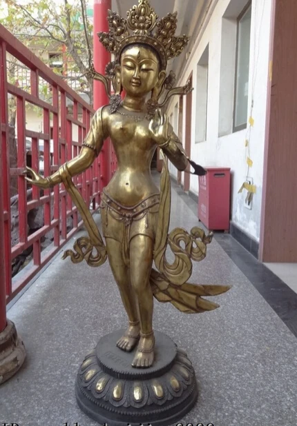 JP S0606 46" China Bronze Gild Buddhism Joss Tibet Lotus Stand Green Tara Goddess Statue
JP S0606 46" China Bronze Gild Buddhism Joss Tibet Lotus Stand Green Tara Goddess Statue