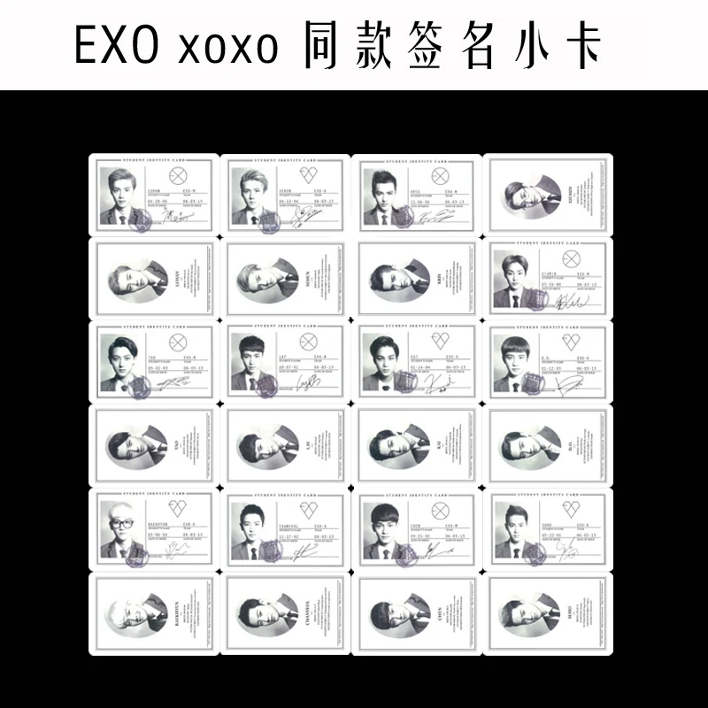 Wholesale KPOP Fan EXO EXO-K EXO-M XOXO Album Signature Student card Small Cards Autograph Photocard
Wholesale KPOP Fan EXO EXO-K EXO-M XOXO Album Signature Student card Small Cards Autograph Photocard