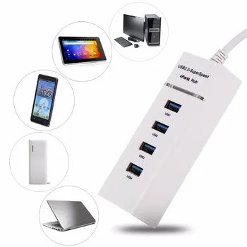 High Speed 4 Port USB 3.0 Hub Converter Adapter Portable Extender for Macbook Card Reader
High Speed 4 Port USB 3.0 Hub Converter Adapter Portable Extender for Macbook Card Reader