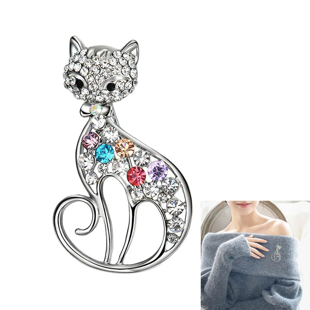 Women Brooches Cute Crystal Zircon Cat Lady Girls Dress Sweater Scarf Brooch Pin Jewelry Accessories Gift M8694
Women Brooches Cute Crystal Zircon Cat Lady Girls Dress Sweater Scarf Brooch Pin Jewelry Accessories Gift M8694