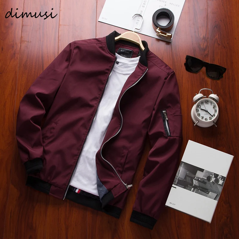 Мужская куртка бомбер DIMUSI повседневная приталенная в стиле хип хоп на молнии