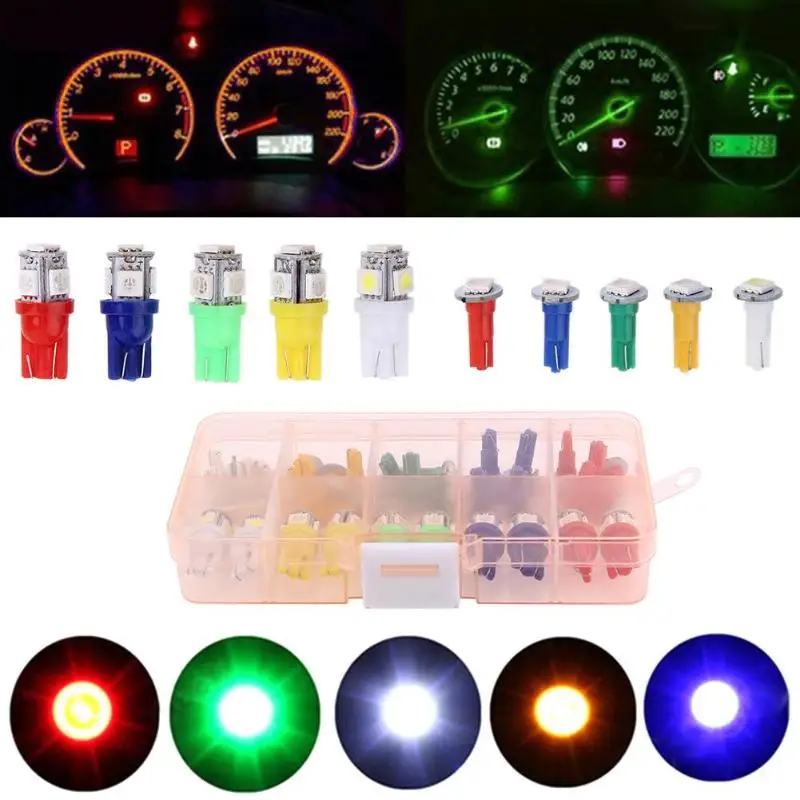 VODOOL Universal T5 T10 LED Car Auto Motorcycle Scooter Instrument Dashboard Lighting Light Bulb Kit 5050SMD/1210SMD Signal Lamp
VODOOL Universal T5 T10 LED Car Auto Motorcycle Scooter Instrument Dashboard Lighting Light Bulb Kit 5050SMD/1210SMD Signal Lamp