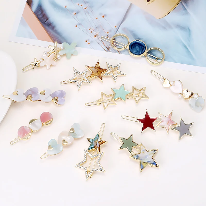 EASYA Simple Rhinestone Hairpin Hair Accessories Fashion Crystal Star Heart Hairwear Hair Clips For Women Girls
EASYA Simple Rhinestone Hairpin Hair Accessories Fashion Crystal Star Heart Hairwear Hair Clips For Women Girls