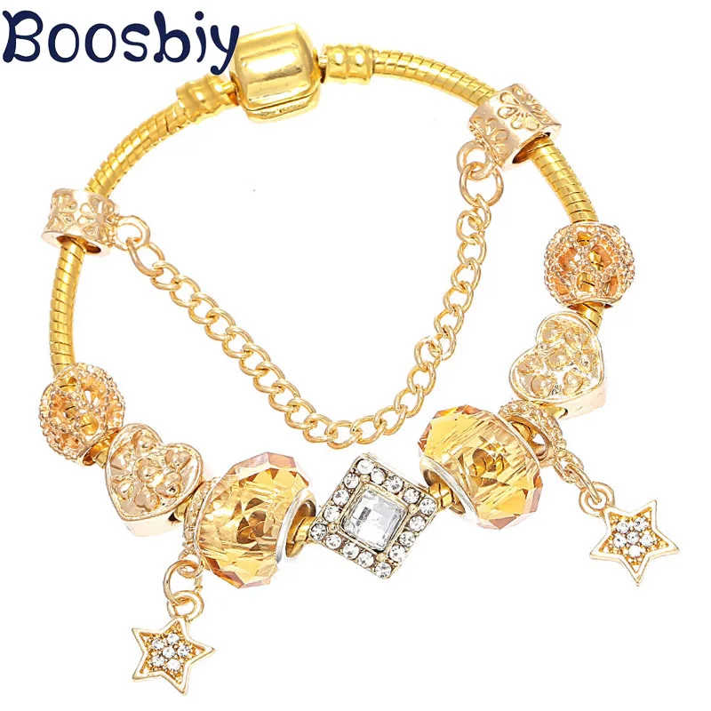 Boosbiy Fashion Gold Charm Bracelet for Women DIY Crystal Star Pendants Fit Original Pandora Bracelets Women Pulseira Jewelry
Boosbiy Fashion Gold Charm Bracelet for Women DIY Crystal Star Pendants Fit Original Pandora Bracelets Women Pulseira Jewelry