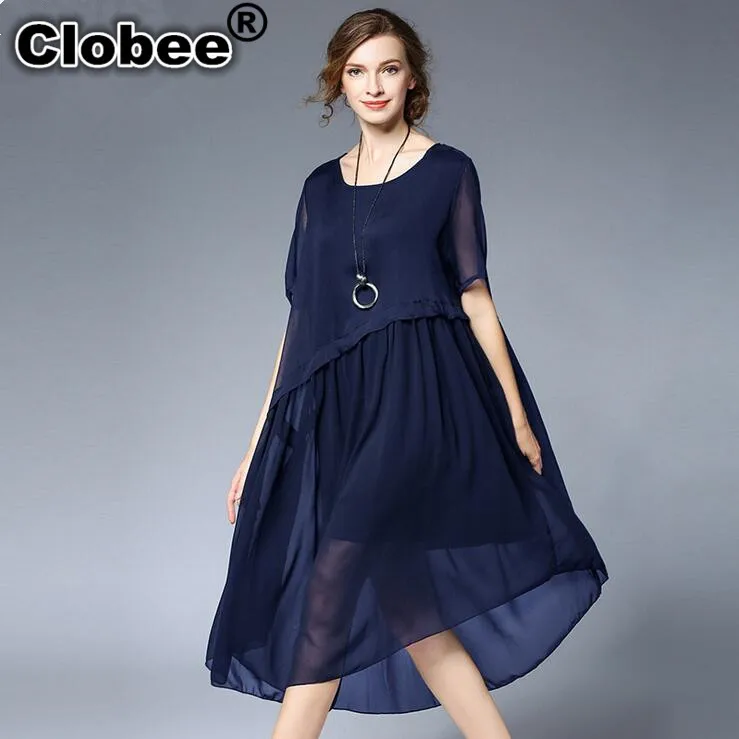 Clobee Big Size Loose Chiffon Dress for Women 2019 Summer Irregular Ladies Dress Office 4XL Plus Size Women Dress robe chemise
Clobee Big Size Loose Chiffon Dress for Women 2019 Summer Irregular Ladies Dress Office 4XL Plus Size Women Dress robe chemise