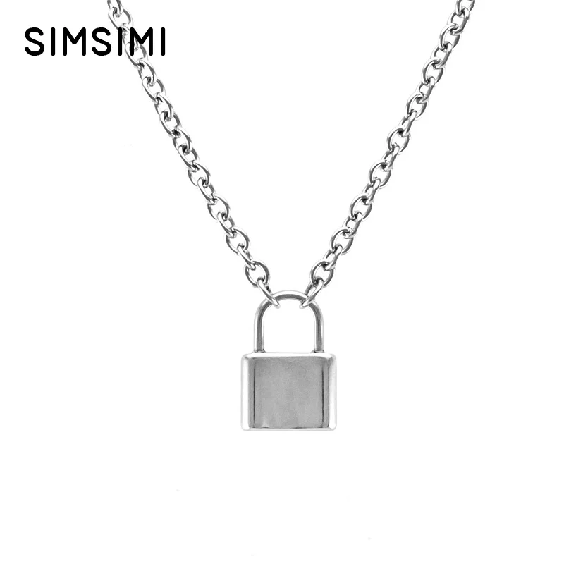 Stainless Steel Silver Color PadLock Pendant Necklace Brand New Rolo Cable Chain Necklace collar ras du cou collier femme women
Stainless Steel Silver Color PadLock Pendant Necklace Brand New Rolo Cable Chain Necklace collar ras du cou collier femme women