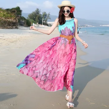 Bohemia New Promotion Fold Collar Sleeveless Super Hem Chiffon Long Dress 2019 Summer Women Vestidos De Festa Maxi Dresses
Bohemia New Promotion Fold Collar Sleeveless Super Hem Chiffon Long Dress 2019 Summer Women Vestidos De Festa Maxi Dresses