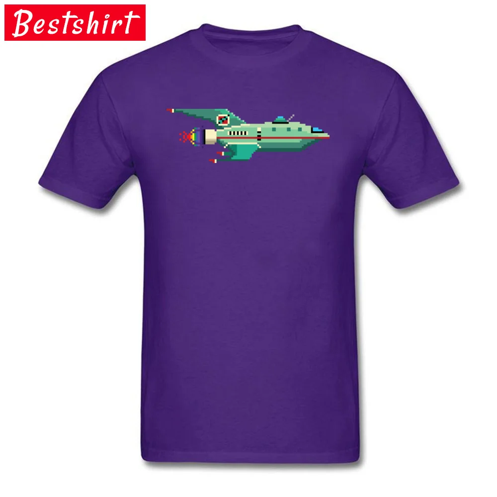 A Rocketship to the Moon Unique Short Sleeve Tops Shirt Fall Round Neck 100% Cotton Fabric Men T Shirt Unique Tee-Shirt Funky A Rocketship to the Moon purple