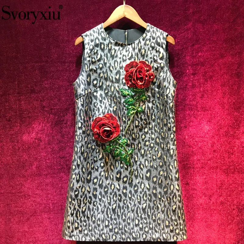 Svoryxiu 2019 Runway Custom Summer Leopard Print Tank Short Dress Women's Fashion Sequin Red Rose Applique Vintage Party Dresses
Svoryxiu 2019 Runway Custom Summer Leopard Print Tank Short Dress Women's Fashion Sequin Red Rose Applique Vintage Party Dresses