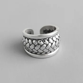 Retro Real 925 sterling silver woven wide ring for women fine jewelry 2020 , vintage punk silver 925 female ring accessories
Retro Real 925 sterling silver woven wide ring for women fine jewelry 2020 , vintage punk silver 925 female ring accessories