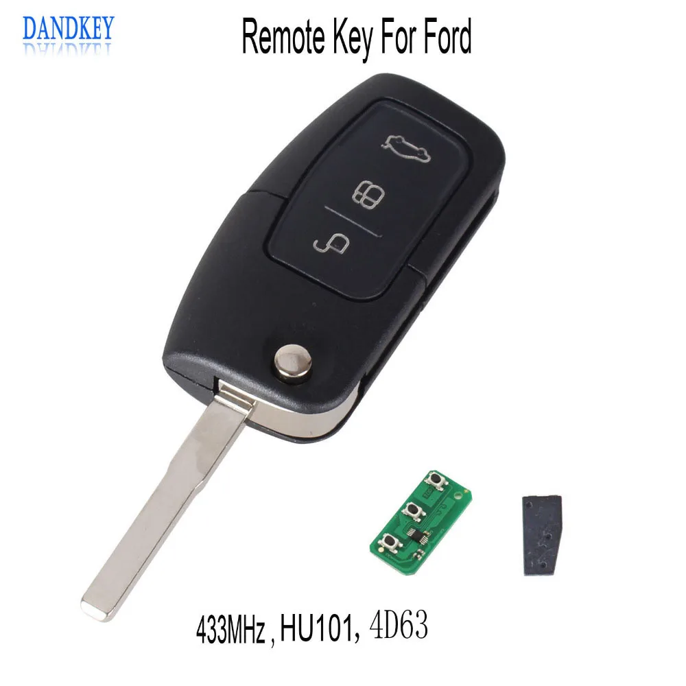 Dandkey For Ford Focus Fiesta 2013 With HU101 Blade 3 Buttons Flip Folding Remote Control Key Fob Case +4D63 Chip With Logo
Dandkey For Ford Focus Fiesta 2013 With HU101 Blade 3 Buttons Flip Folding Remote Control Key Fob Case +4D63 Chip With Logo