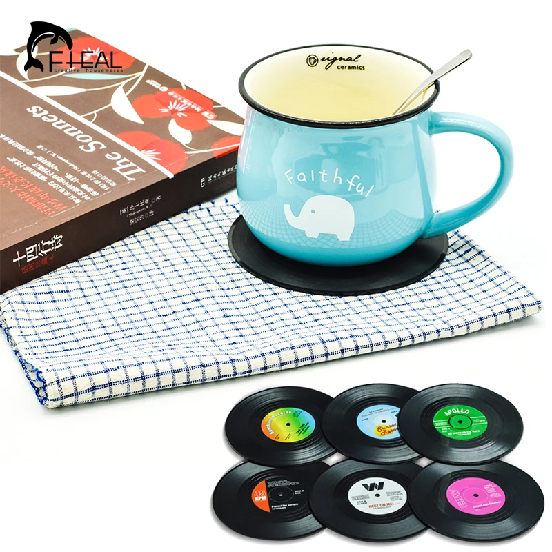 FHEAL 2016 New 6 Pcs/set Retro Vinyl CD Record Drinks Coasters Home Table Cup Mat Creative Decor Coffee Placemat Spinning
FHEAL 2016 New 6 Pcs/set Retro Vinyl CD Record Drinks Coasters Home Table Cup Mat Creative Decor Coffee Placemat Spinning