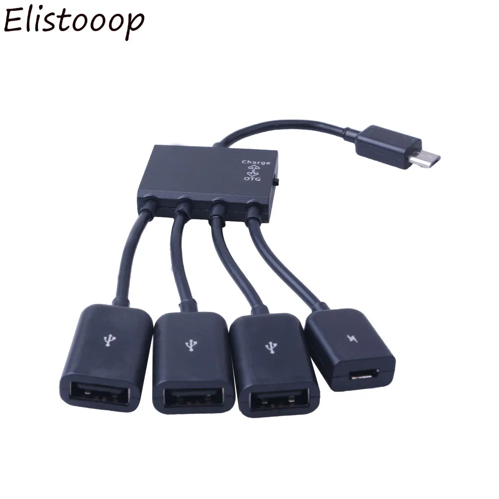 USB Hub 4 Port Micro OTG Connector Spliter For Smartphone Computer Laptop Tablet PC Power Charging Cable | Электроника