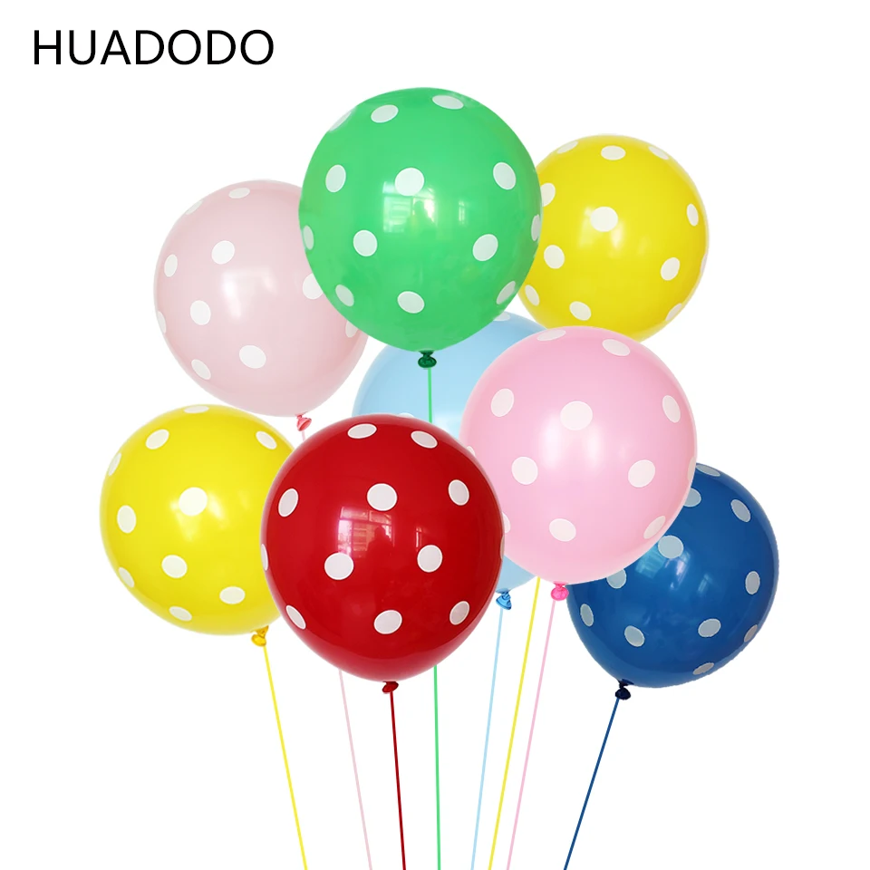 

HUADODO 12" 20Pcs Wave point Latex Balloons Polka Dot Balloon toys for Baby shower Birthday Party Wedding Decoration