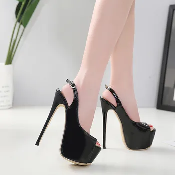 2019 Women Summer 16cm Super High Heels Crazy Stiletto Fetish Sandals Sexy Peep-Toe Black Dress Stripper Heels Fashion Shoes
2019 Women Summer 16cm Super High Heels Crazy Stiletto Fetish Sandals Sexy Peep-Toe Black Dress Stripper Heels Fashion Shoes
