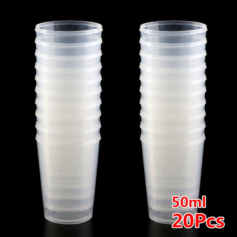 20pcs 15/30/50ml Measure Cups With Covers Clear Transparent plastic measuring cup Container measuring jug Dual Scales
20pcs 15/30/50ml Measure Cups With Covers Clear Transparent plastic measuring cup Container measuring jug Dual Scales