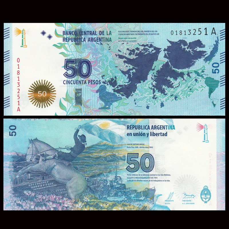 Argentina 50 Pesos, 2015, P-362 New, UNC, Falklands War Commemorative, America, Collection, Gift, Genuine Original Paper Notes
Argentina 50 Pesos, 2015, P-362 New, UNC, Falklands War Commemorative, America, Collection, Gift, Genuine Original Paper Notes