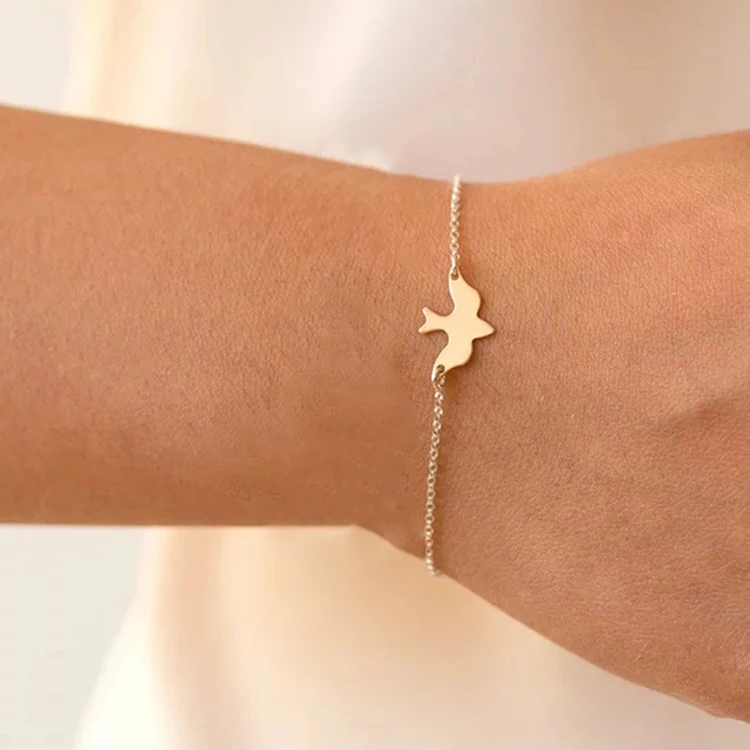 Trendy Simple Gold Color Peace Pigeon Charm Bracelets Bangles For Women Adjustable Link Chain Pulseras Mujer Jewelry Party Gift
Trendy Simple Gold Color Peace Pigeon Charm Bracelets Bangles For Women Adjustable Link Chain Pulseras Mujer Jewelry Party Gift