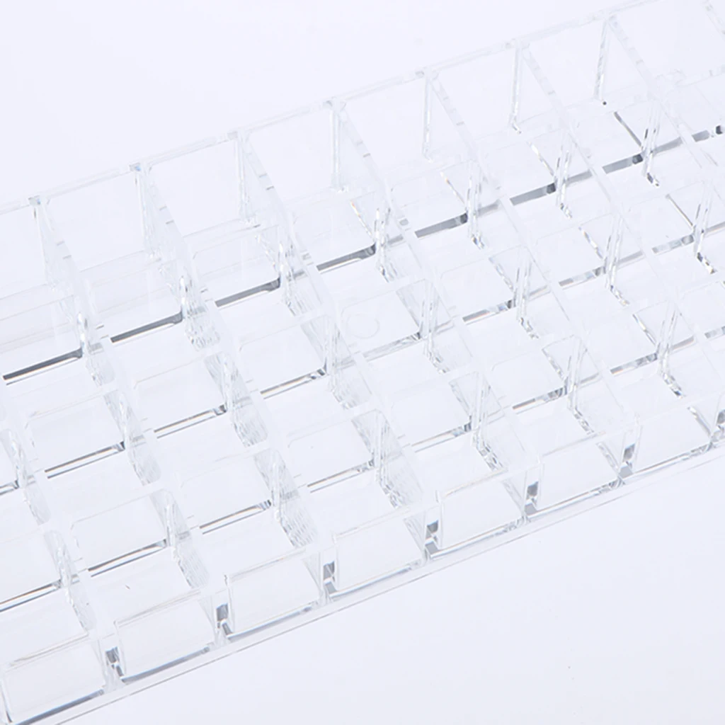 Clear Acrylic Makeup Organizer 4 Levels 36 Deep Slots Lipsticks Lip Gloss Nail Polish Cosmetic Storage Case Display Holder Stand