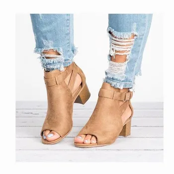 New Women sandals 2018 peep toe casual high heel shoes women hollow out solid summer sandal women black shoes size 34 - 43
New Women sandals 2018 peep toe casual high heel shoes women hollow out solid summer sandal women black shoes size 34 - 43