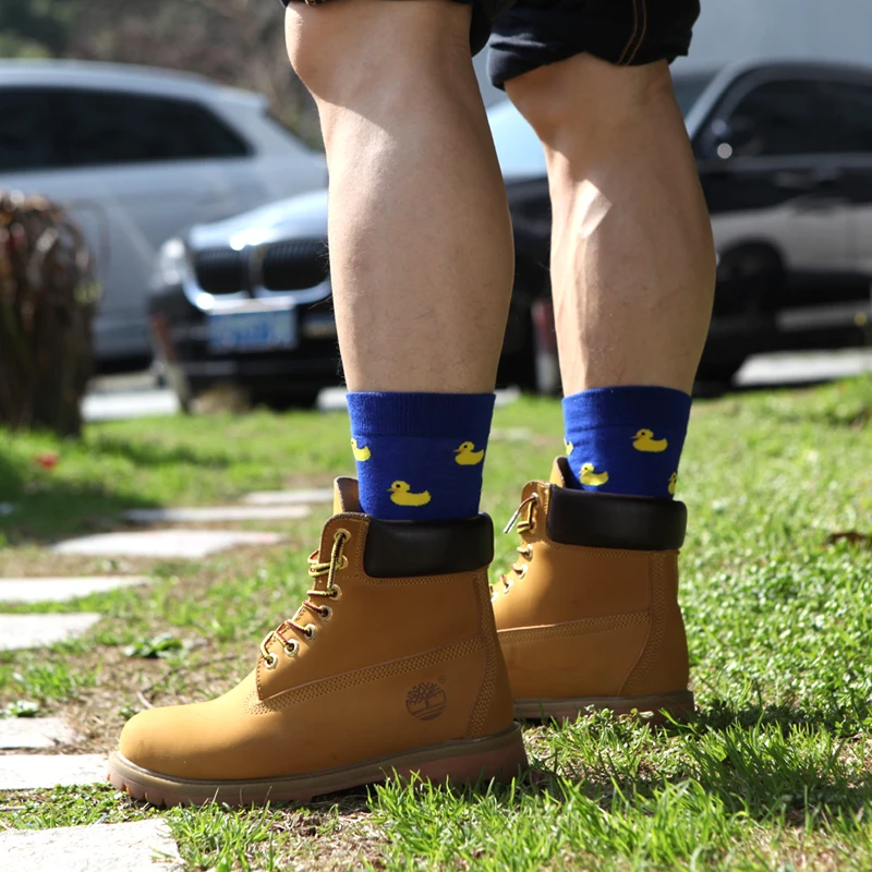 Матч Для мужчин утка мультфильм хлопок экипажа Носки бренд (5 пар/лот)|branded socks