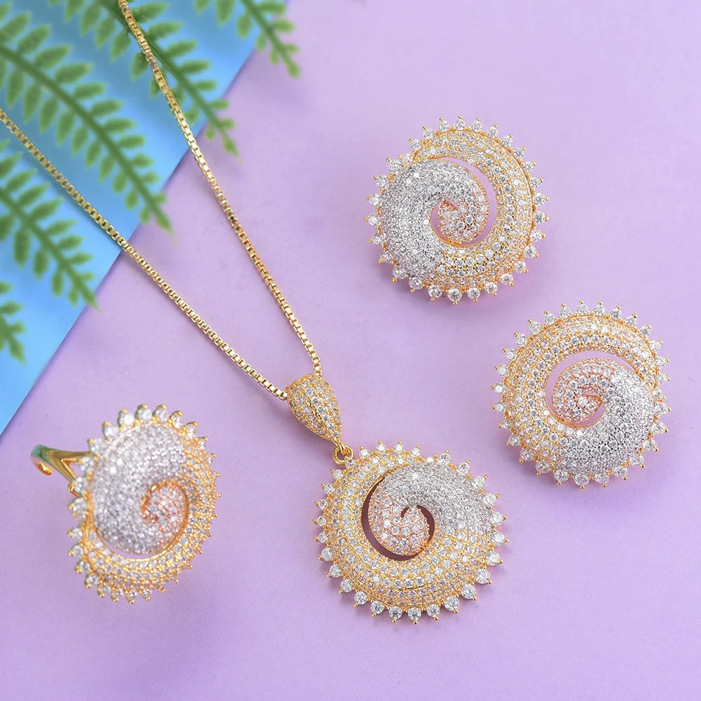 missvikki Design Fashion Round Pendant Necklace Earrings Ring Jewelry Set Brides Wedding AAAAA Cubic Zirconia Women Gift
missvikki Design Fashion Round Pendant Necklace Earrings Ring Jewelry Set Brides Wedding AAAAA Cubic Zirconia Women Gift