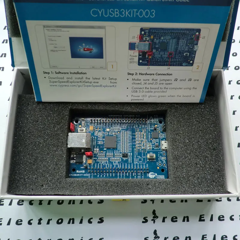 1 pcs x CYUSB3KIT-003 Interface Development Tools Board EZ-USB FX3 SuperSpd Explor Kit
1 pcs x CYUSB3KIT-003 Interface Development Tools Board EZ-USB FX3 SuperSpd Explor Kit