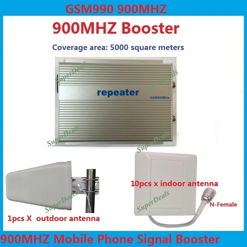 

SUNHANS 3W-gsm990 Mobile Signal Booster 900MHz 3W (40dBm) Coverage 5000 sq.m.gsm Repeater with 10PCS Antenna + outdoor antenna