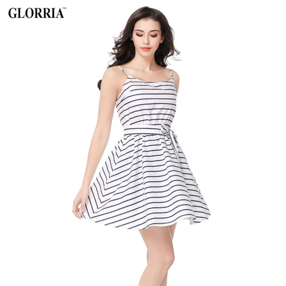 Glorria Girls Women Striped Spaghetti Strap Super ...