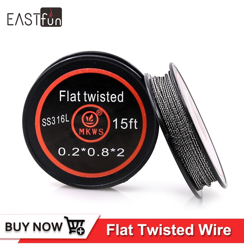 5m 15ft SS316L Flat twisted wire A1 coil Resistance Premade Coils Rda RTA rba rdta vape Electronic Cigarette atomizer core
5m 15ft SS316L Flat twisted wire A1 coil Resistance Premade Coils Rda RTA rba rdta vape Electronic Cigarette atomizer core