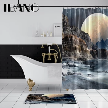 IBANO The Moon Design Shower Curtain Waterproof Polyester Fabric 180x180cm Bath Curtain 40x60cm Mat For The Bathroom Curtain
IBANO The Moon Design Shower Curtain Waterproof Polyester Fabric 180x180cm Bath Curtain 40x60cm Mat For The Bathroom Curtain