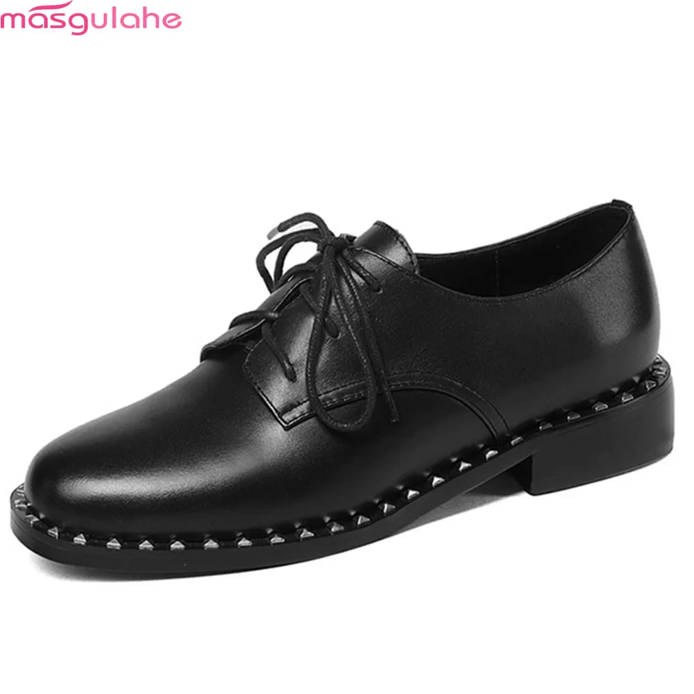Masgulahe black round toe 2018 Apring autumn leather shoes lace up rivte square heel women genuine leather low heels shoes
Masgulahe black round toe 2018 Apring autumn leather shoes lace up rivte square heel women genuine leather low heels shoes