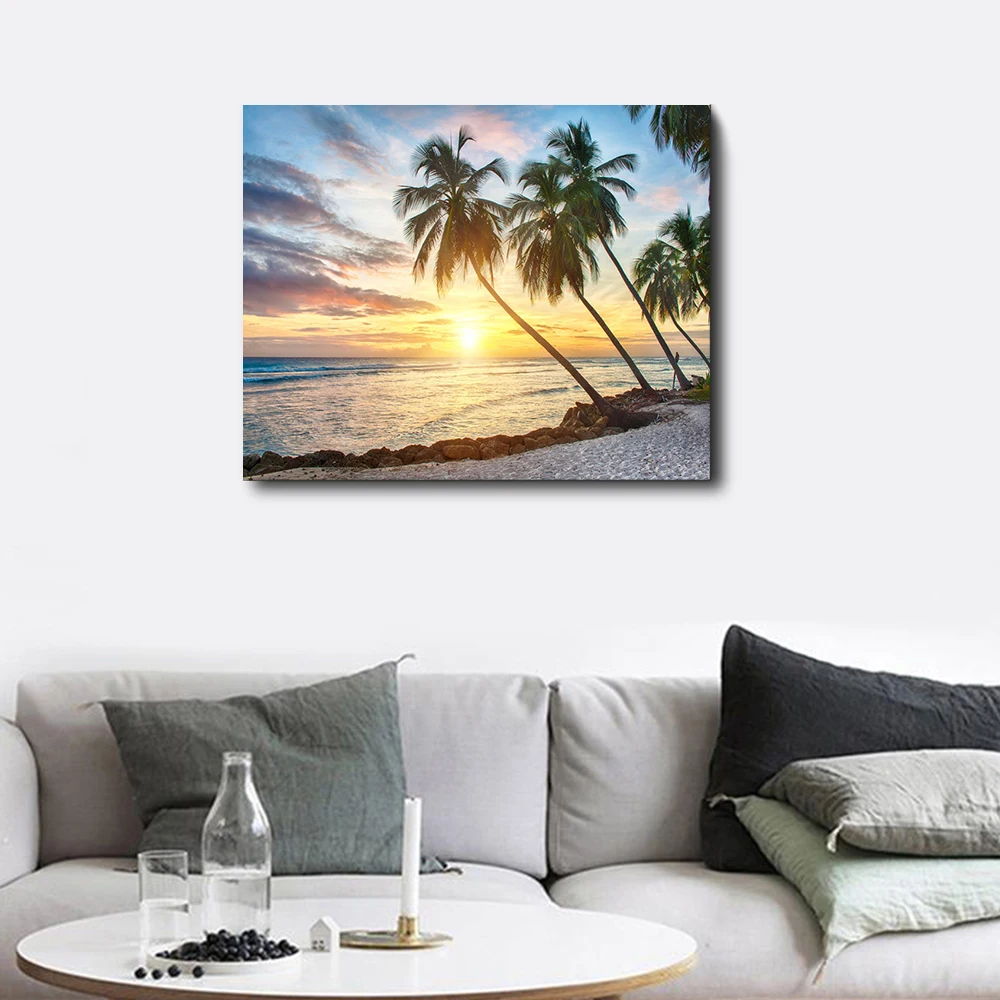 Modern Home Decor Canvas Painting Sea Tropical Palm Tree Sunrise Posters and Prints Wall Art Picture For Living Room Decoration
Modern Home Decor Canvas Painting Sea Tropical Palm Tree Sunrise Posters and Prints Wall Art Picture For Living Room Decoration