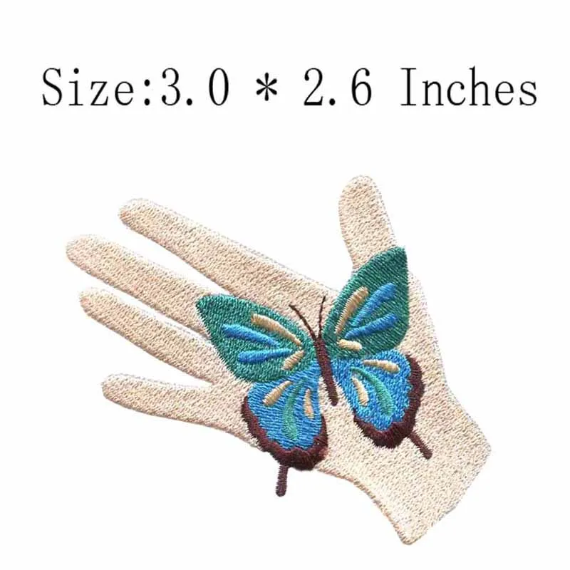 Butterfly on hand embroidery patch 3.0" wide /for bag/DIY Maker/glue backing | Дом и сад